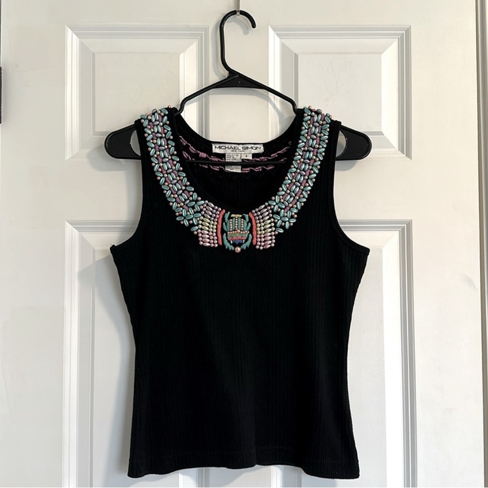 ✨SALE✨Michael Simon Vintage Beaded Tank size 2